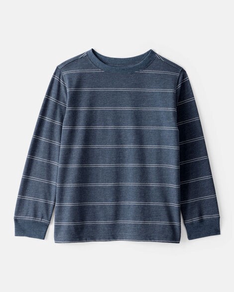 slide 1 of 2, Carter's Carters Boys Striped Long-Sleeve Tee - Navy Navy L, 1 ct