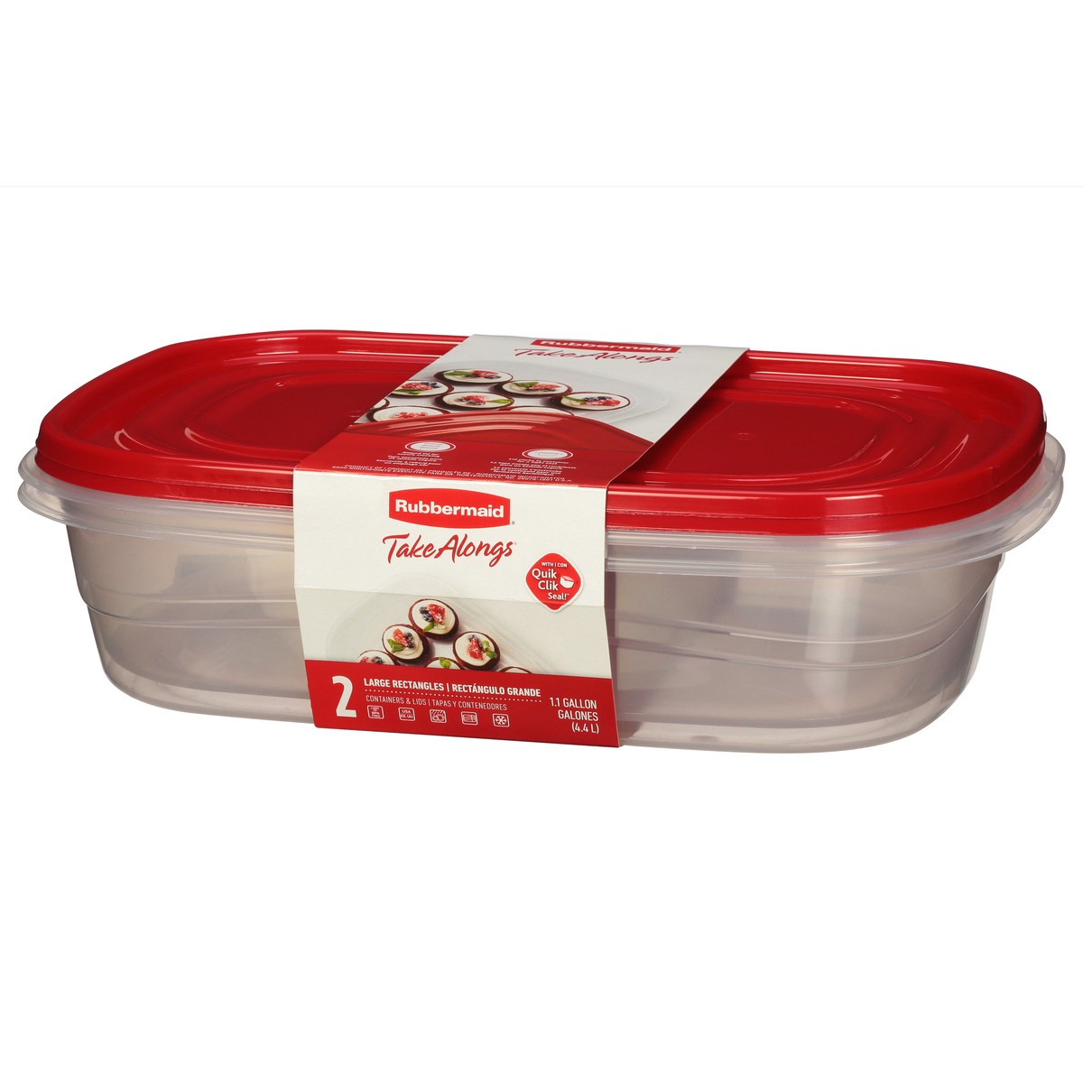 slide 4 of 9, Rubbermaid Take Alongs 1.1 Gallon Large Rectangles Containers & Lids 2 ea, 2 ct