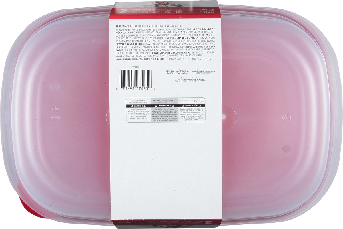 slide 5 of 9, Rubbermaid Take Alongs 1.1 Gallon Large Rectangles Containers & Lids 2 ea, 2 ct