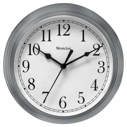 Westclox 9" Round Gray Wall Clock