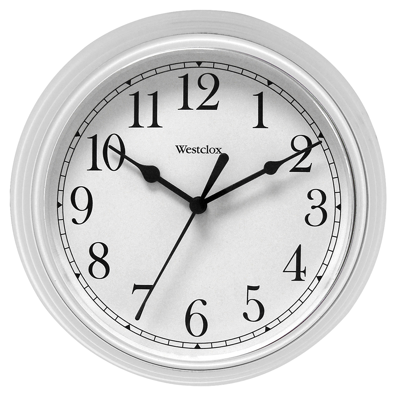 slide 1 of 1, Westclox 9" White Wall Clock, 9 in