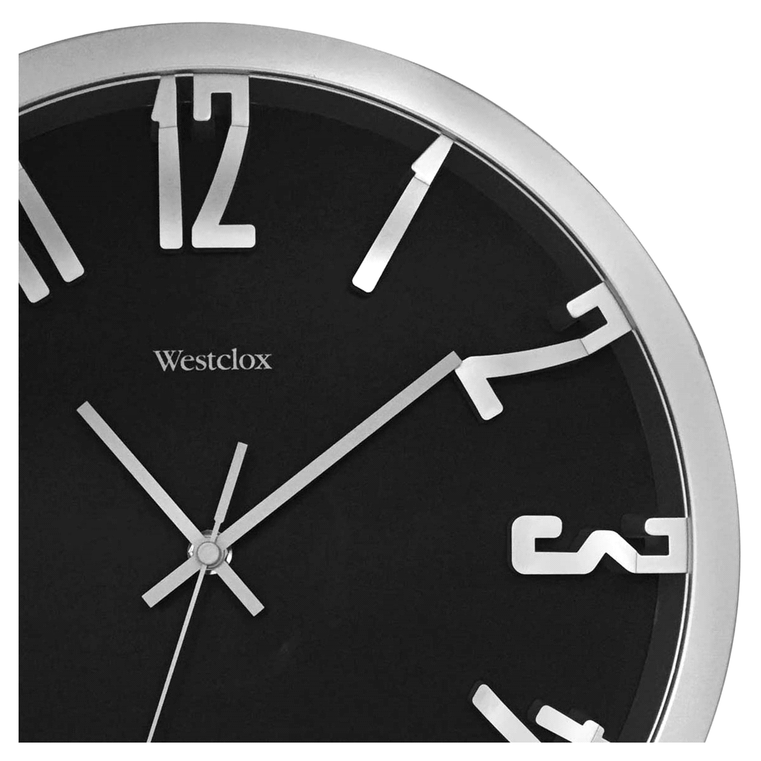 slide 3 of 3, Westclox Wall Clock 12 Silver W/Raised, 1 ct