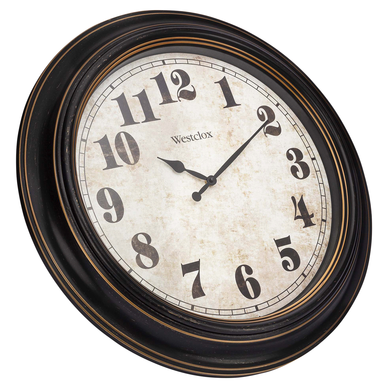 slide 2 of 4, Westclox 20” Black Traditional Wall Clock, 20 in