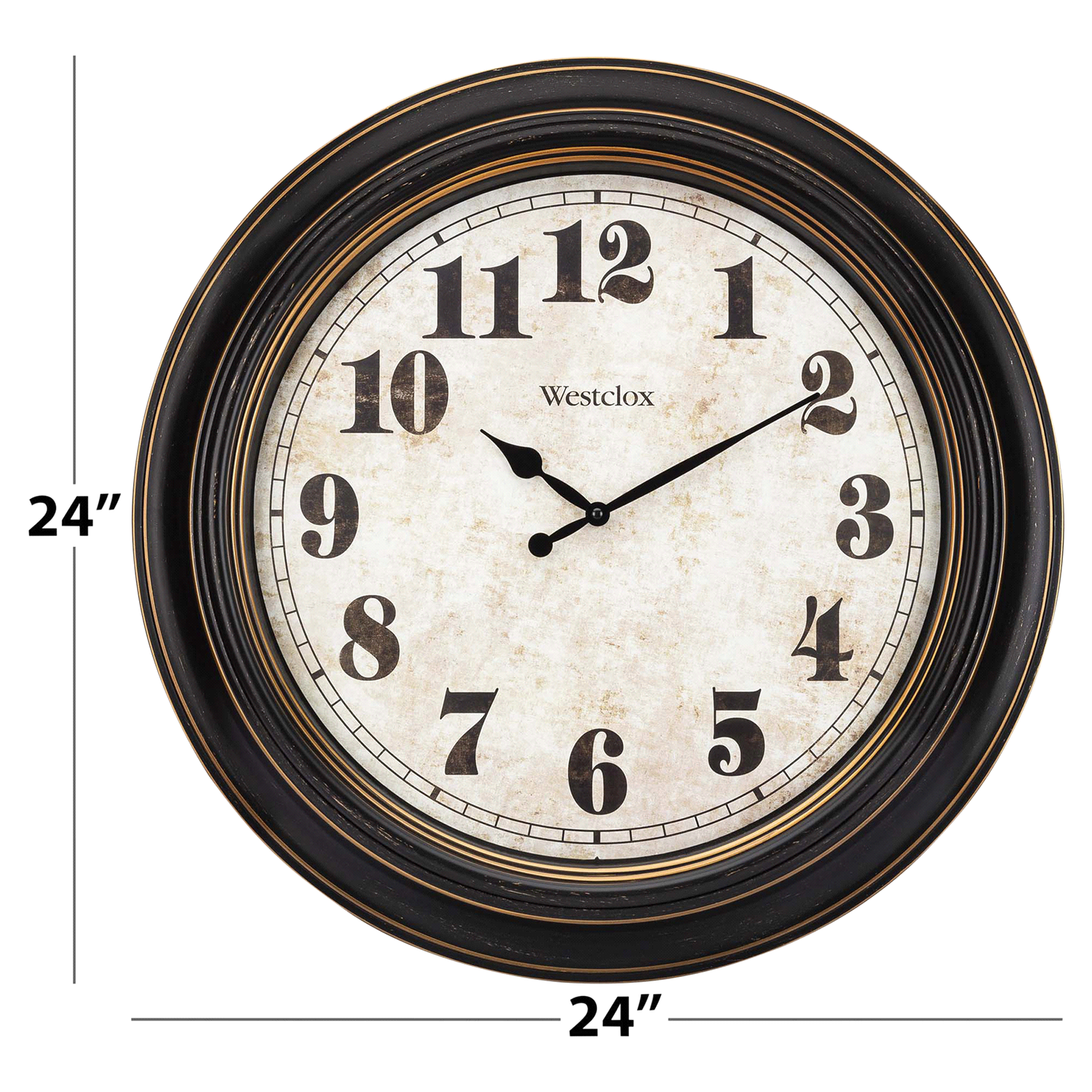 slide 3 of 4, Westclox 20” Black Traditional Wall Clock, 20 in