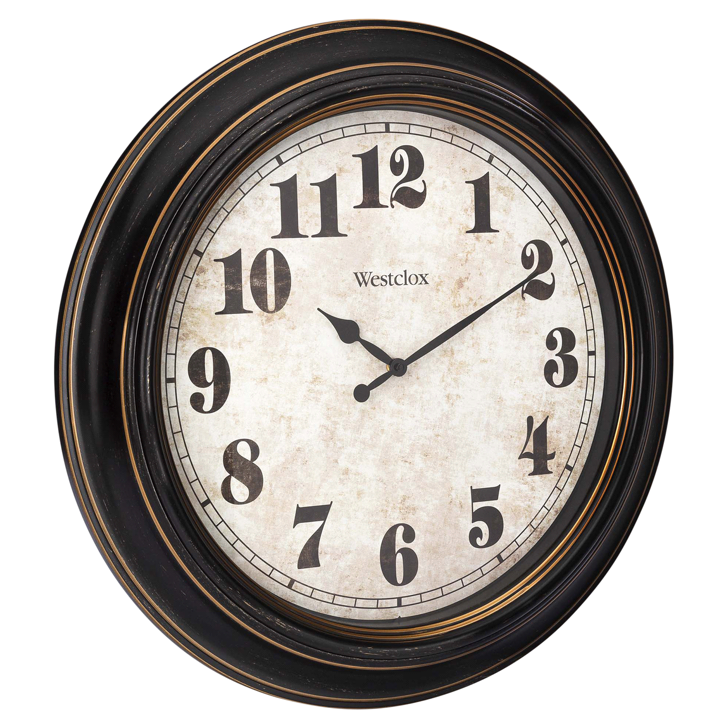 slide 1 of 4, Westclox 20” Black Traditional Wall Clock, 20 in