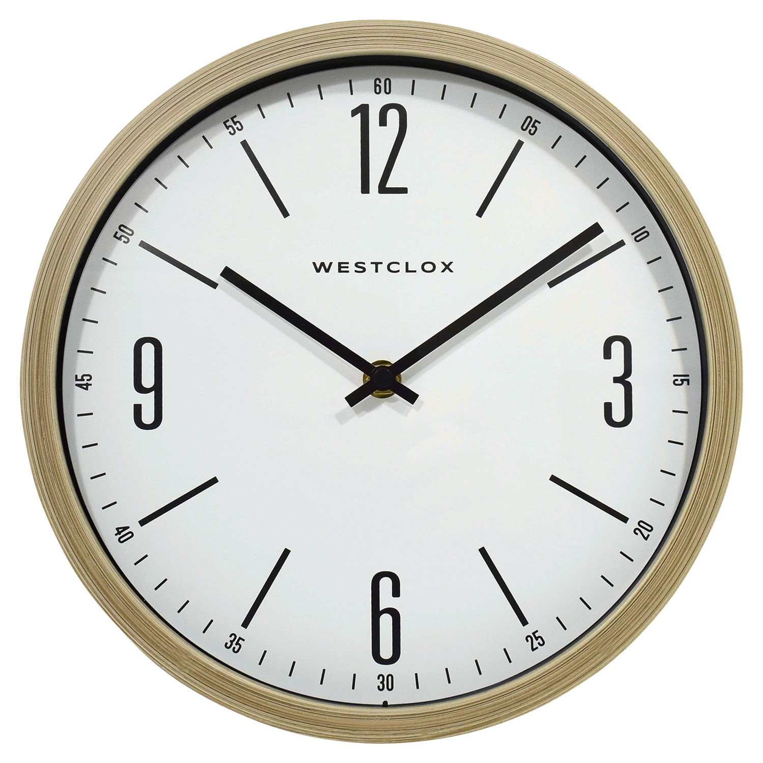 slide 1 of 3, 10" Wall Clock Oak Finish - Westclox, 10 in