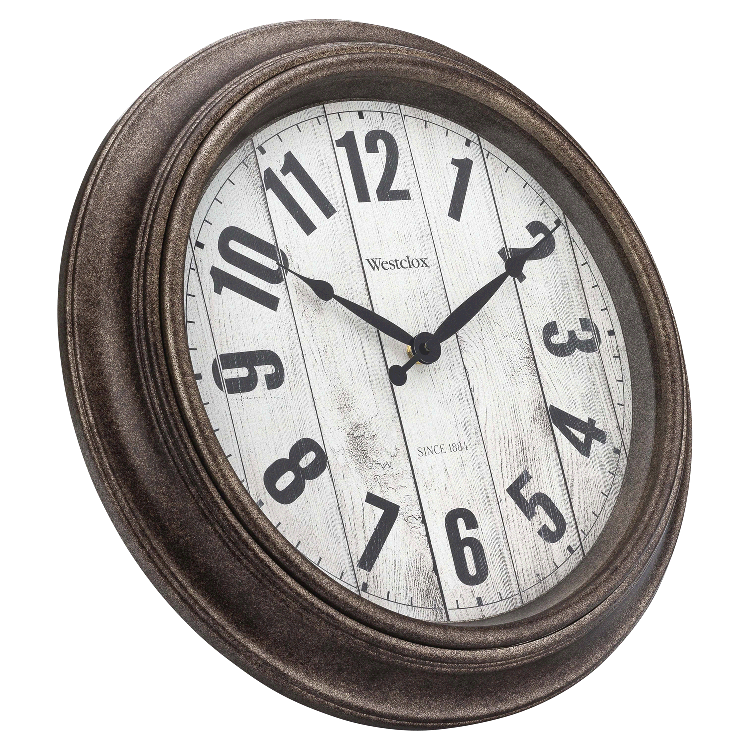 slide 2 of 4, Westlox Wall Clock-Antique Wood Grain Di, 1 ct
