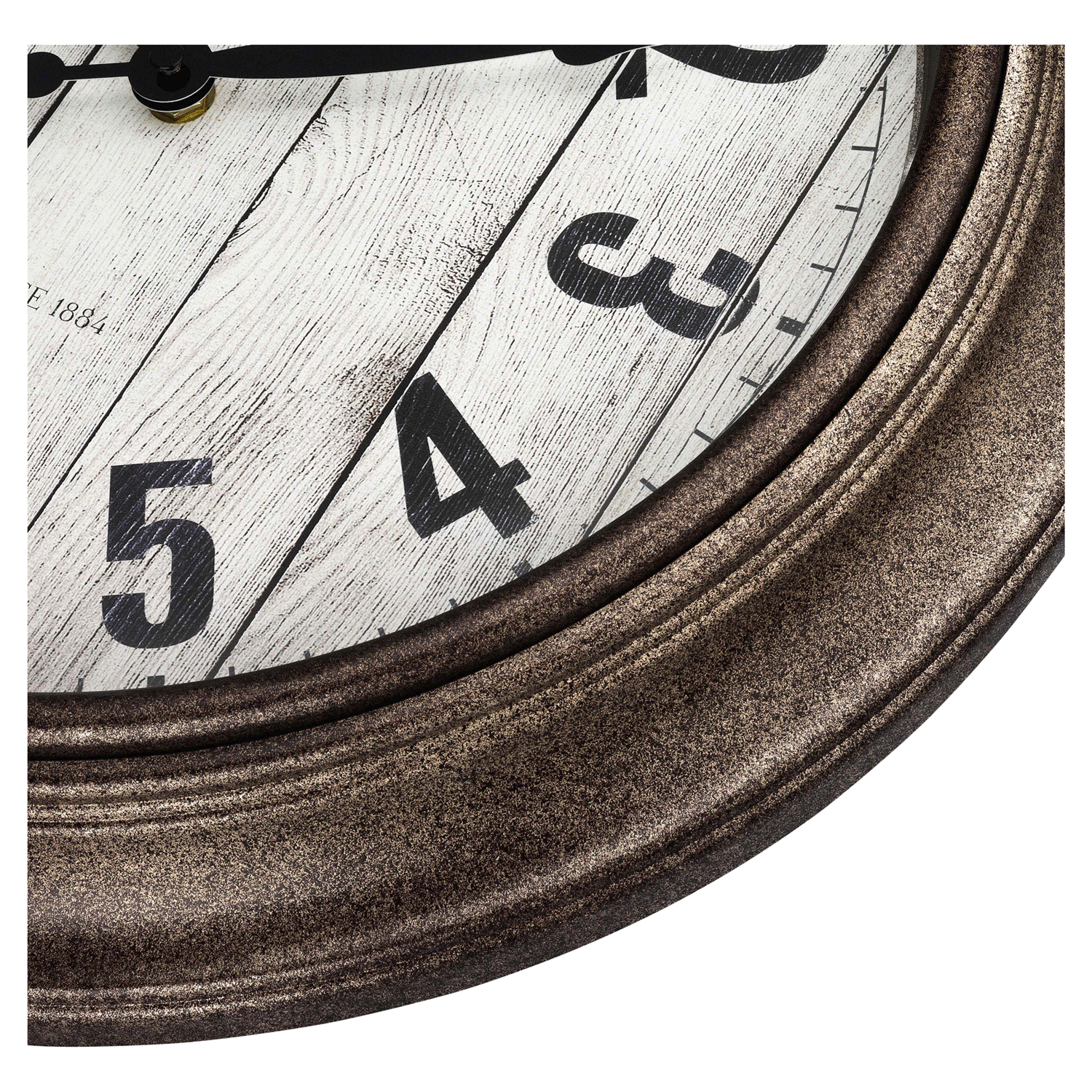 slide 4 of 4, Westlox Wall Clock-Antique Wood Grain Di, 1 ct