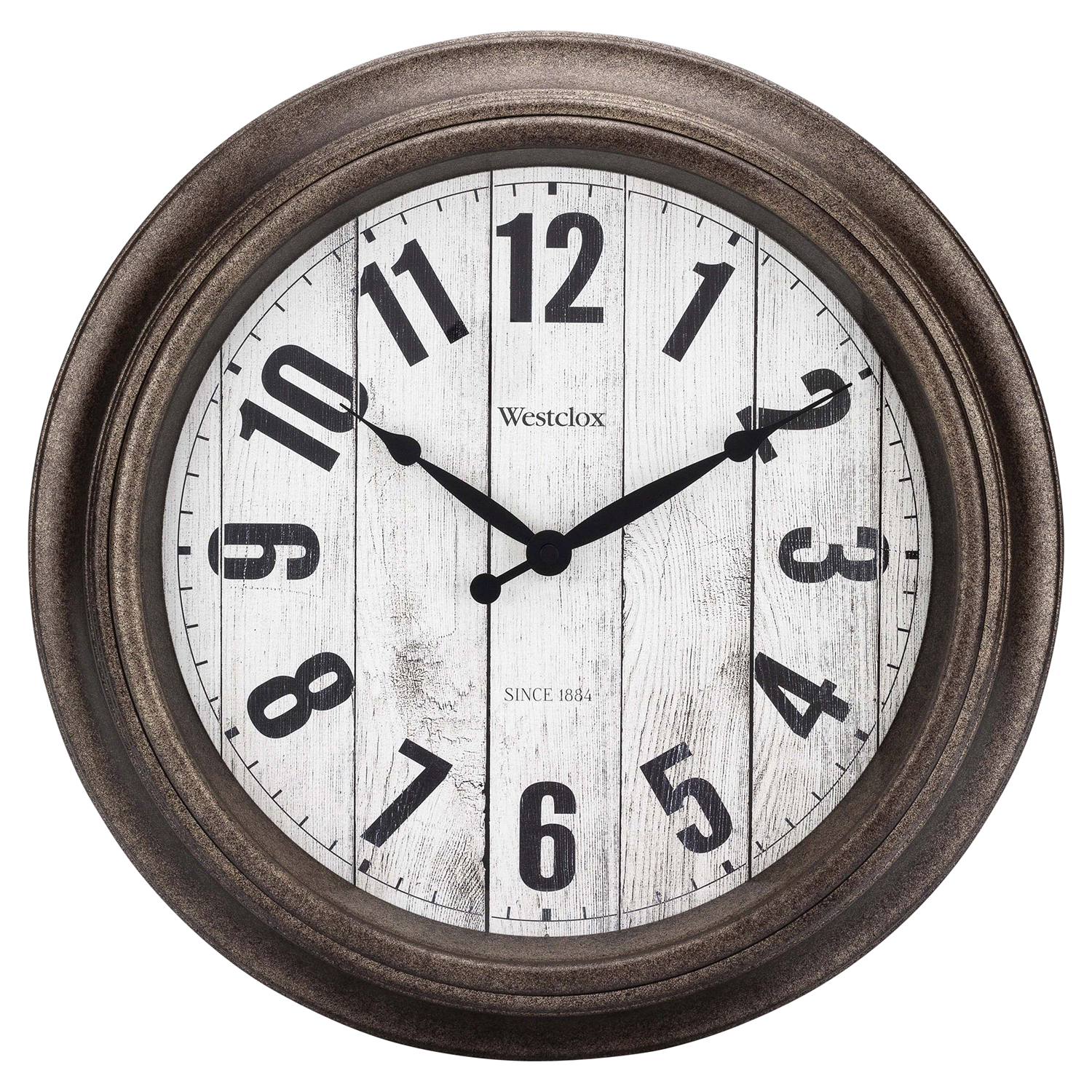 slide 1 of 4, Westlox Wall Clock-Antique Wood Grain Di, 1 ct