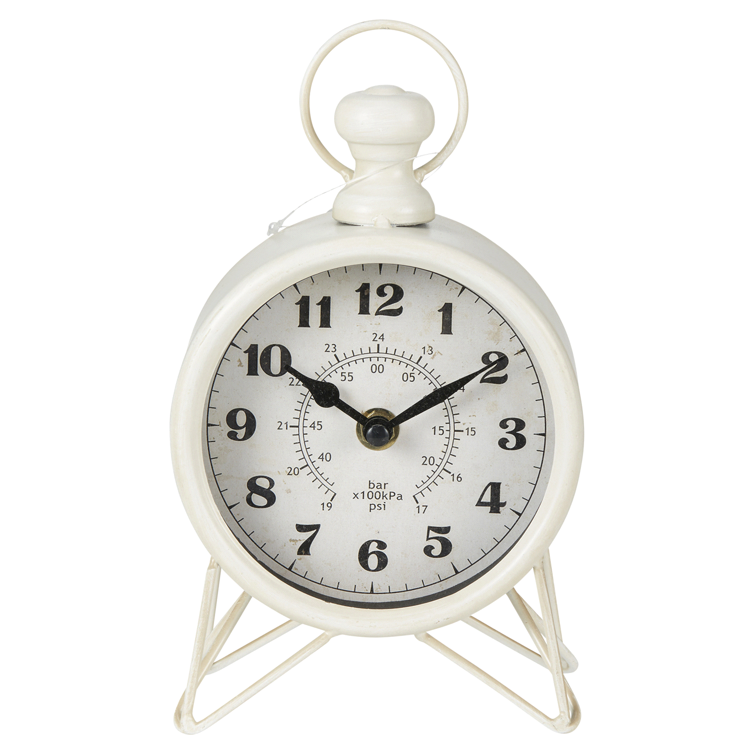 slide 1 of 5, Westclox Home Décor Antique White Table Clock, 1 ct
