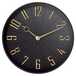 Westclox Wall Clock 12 Modern Black & G