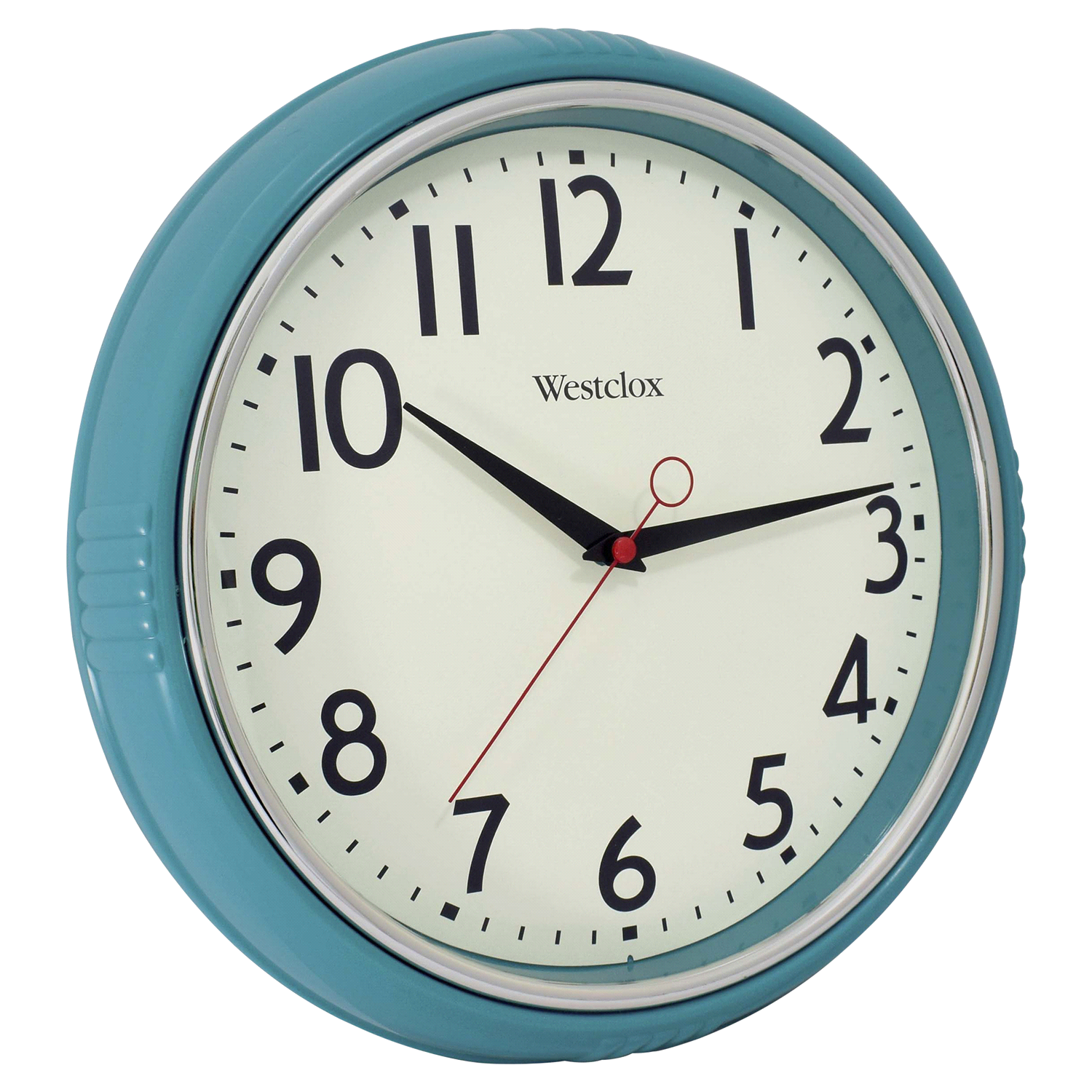 slide 2 of 3, Westclox Wall Clock 12 Teal Retro, 12 in