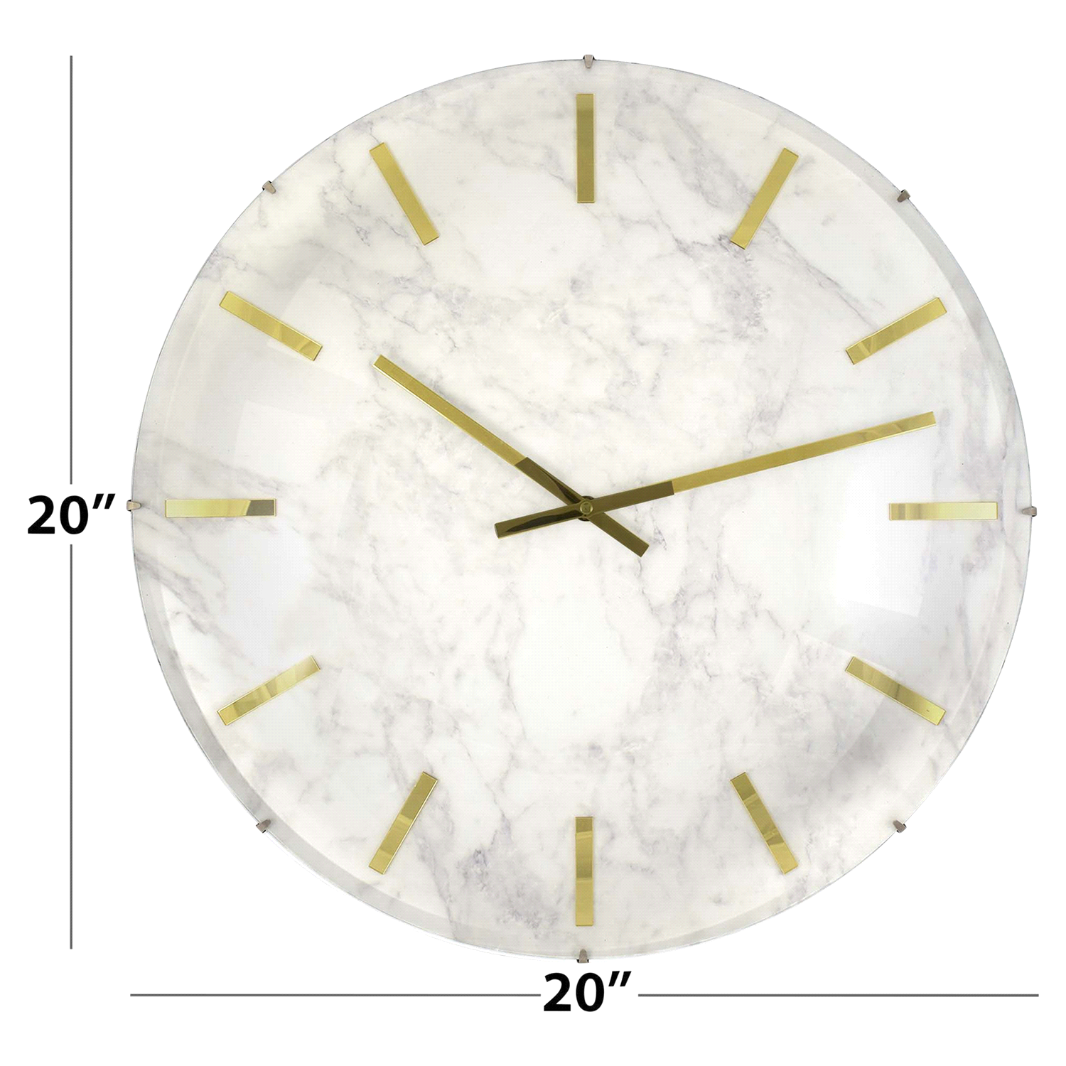 slide 3 of 3, Westclox 19.8" White Marble & Gold Dome, 20 in