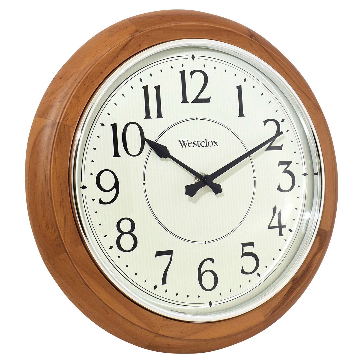 slide 2 of 3, Westclox Wall Clock Classic Wood 12.5", 12.5 in