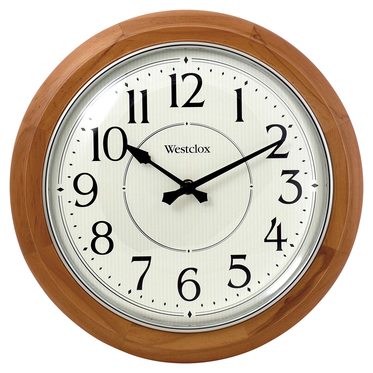 slide 1 of 3, Westclox Wall Clock Classic Wood 12.5", 12.5 in