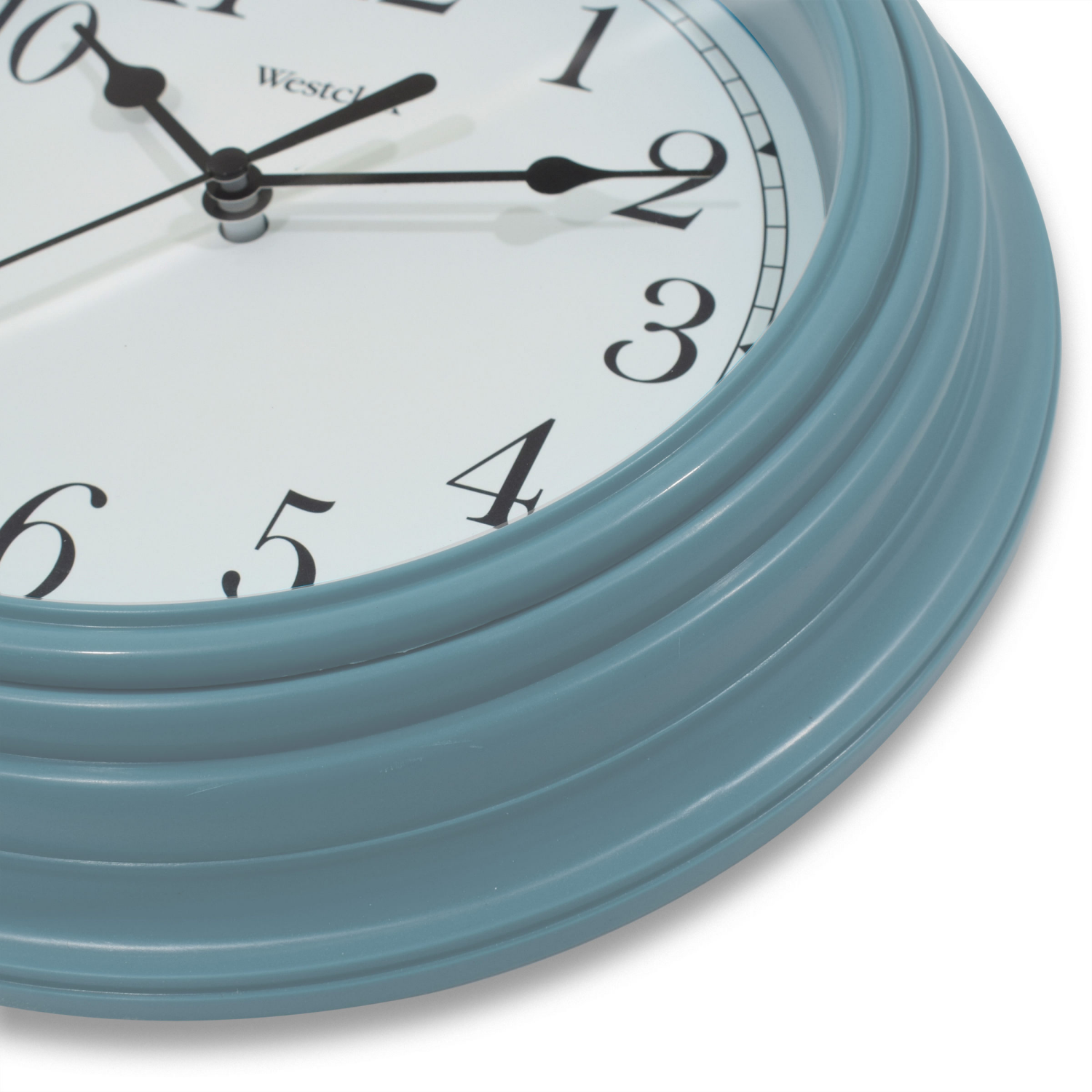 slide 4 of 4, 9" Round Sea Fog Blue Simplicity Clock, 9 in