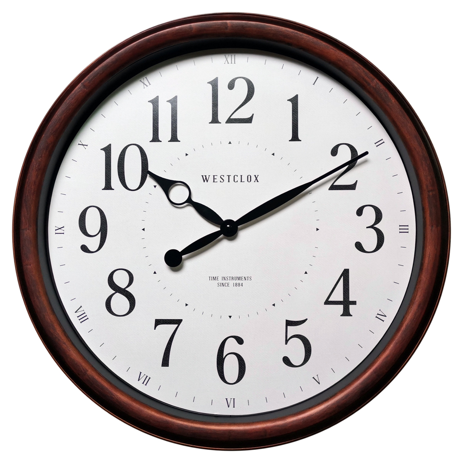 slide 1 of 2, 20" Woodgrain Finish Wall Clock, 20 in
