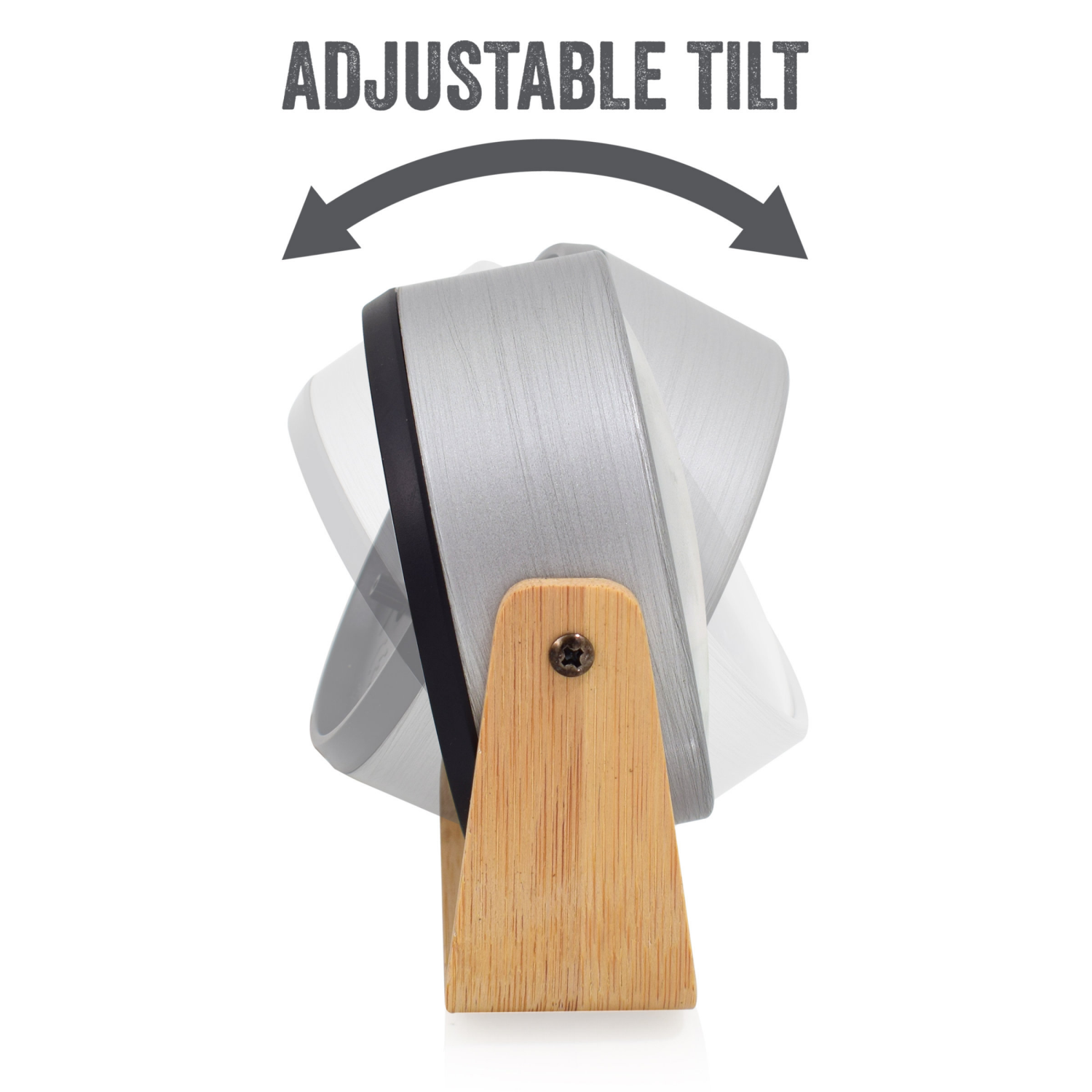 slide 2 of 3, 4" Crosley Leather Tilt Alarm Clock, 4 in