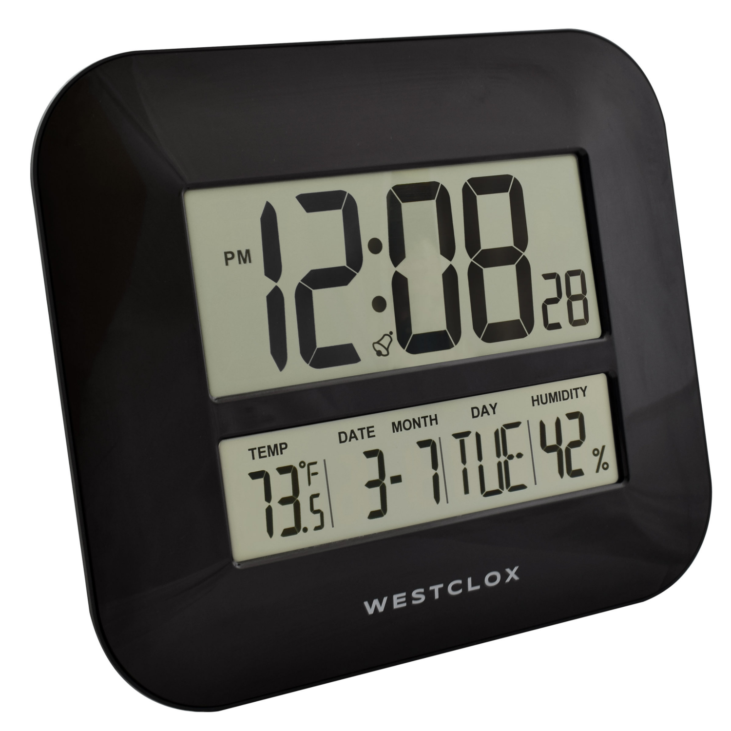 slide 2 of 2, 10.5" Digital Wall Clock with Date & Temperature, 10.5 in