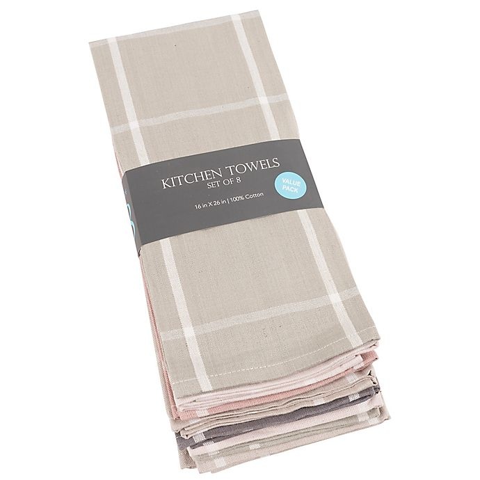 slide 2 of 2, KAF Home Chambray Striped Kitchen Towels, 8 ct