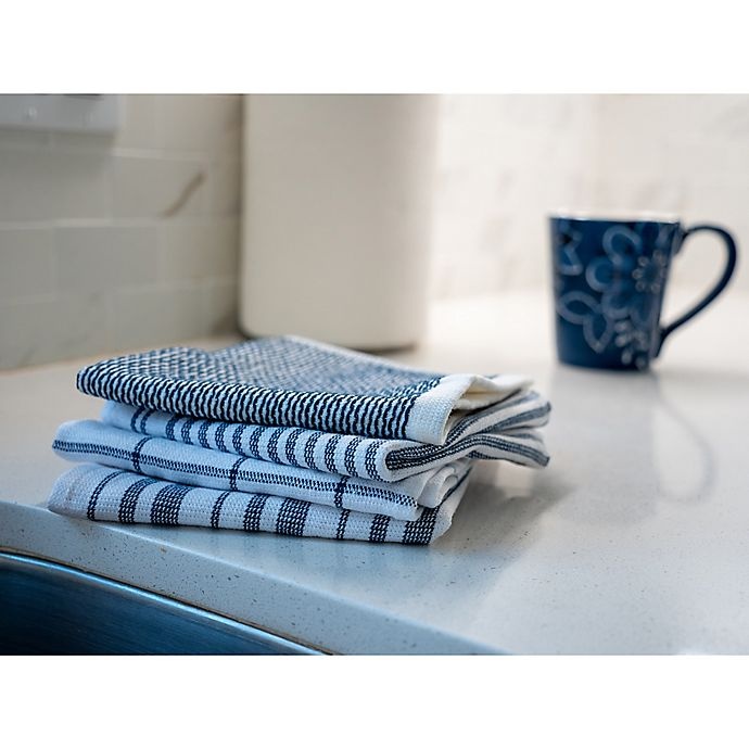 slide 7 of 11, Artisanal Kitchen Supply Reversible Terry Kitchen Towels - Black, 4 ct