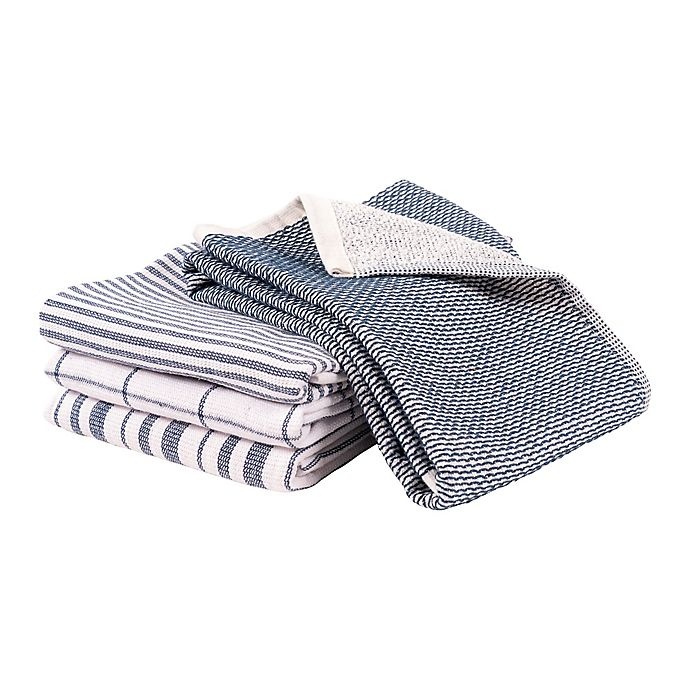 slide 4 of 11, Artisanal Kitchen Supply Reversible Terry Kitchen Towels - Navy, 4 ct