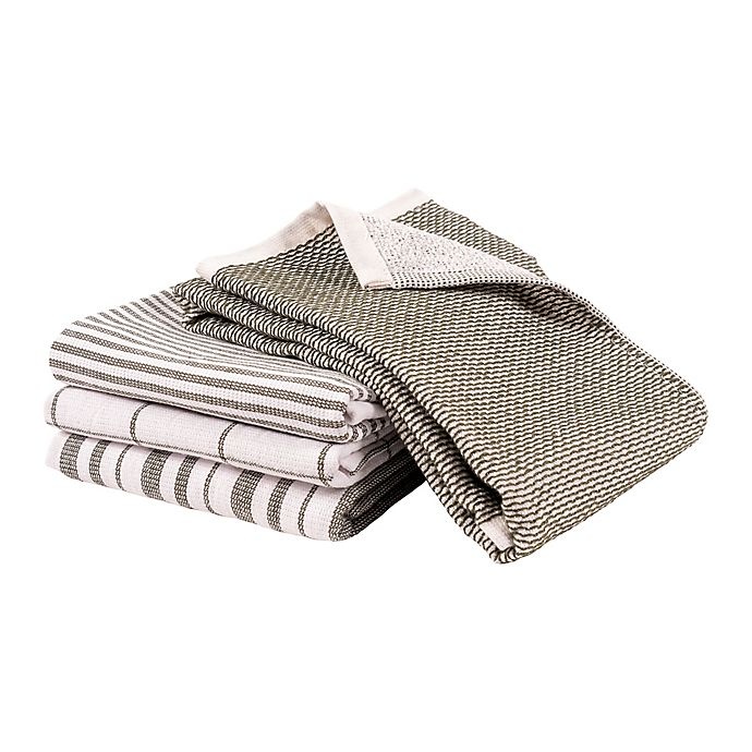 slide 4 of 10, Artisanal Kitchen Supply Reversible Terry Kitchen Towels - Green, 4 ct