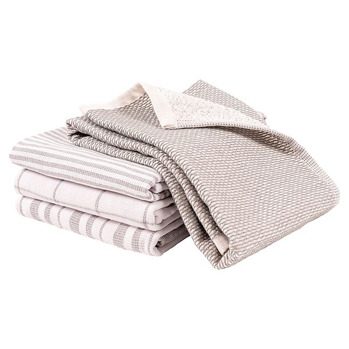 slide 3 of 10, Artisanal Kitchen Supply Reversible Terry Kitchen Towels - Grey, 4 ct