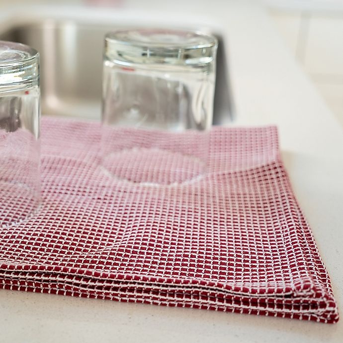 slide 8 of 11, Artisanal Kitchen Supply Flat Kitchen Towels - Red, 4 ct