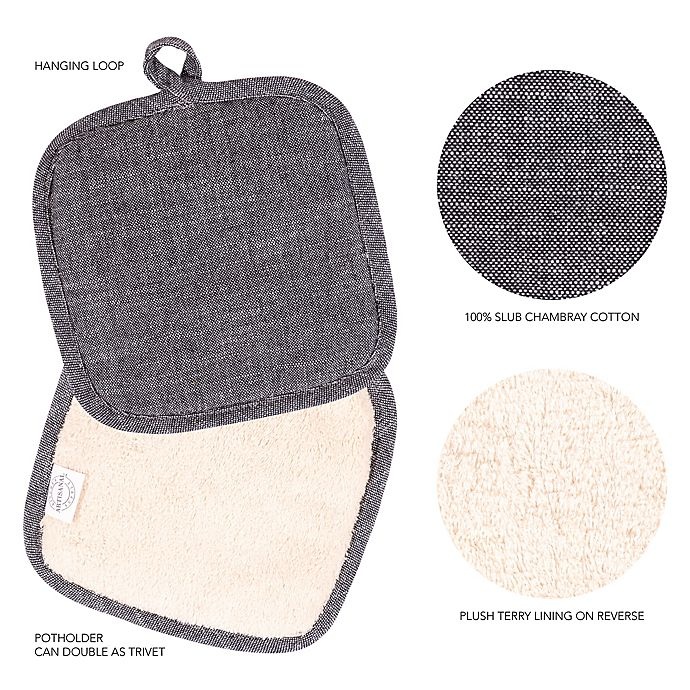 slide 2 of 8, Artisanal Kitchen Supply Pot Holder - Black, 1 ct