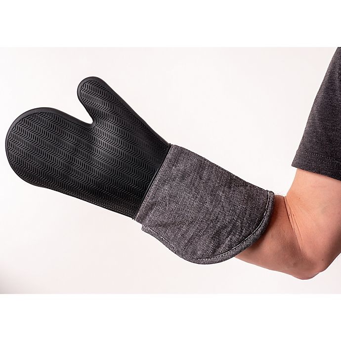 slide 7 of 9, Artisanal Kitchen Supply Silicone Oven Mitt - Black, 1 ct