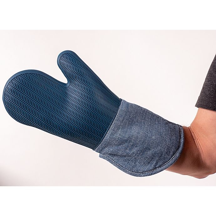 slide 3 of 7, Artisanal Kitchen Supply Silicone Oven Mitt - Navy, 1 ct