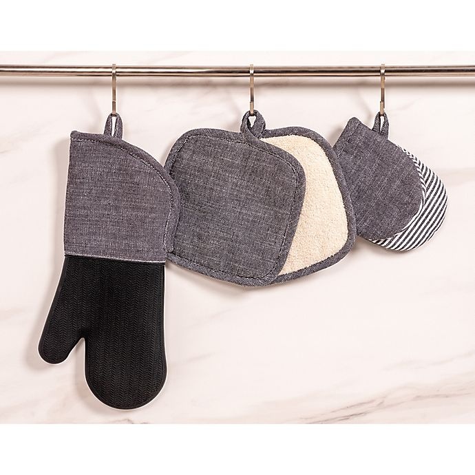 slide 5 of 9, Artisanal Kitchen Supply Mini Oven Mitts - Black, 2 ct