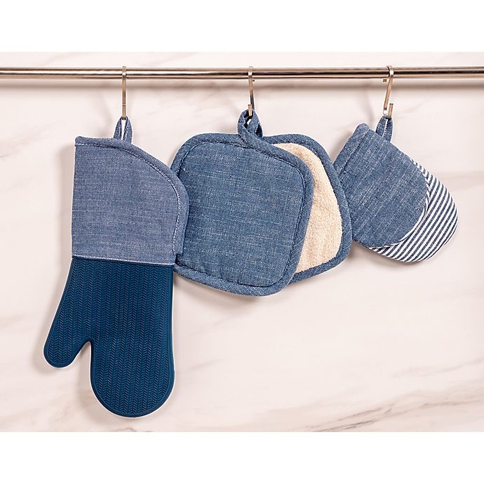 slide 4 of 9, Artisanal Kitchen Supply Mini Oven Mitts - Navy, 2 ct