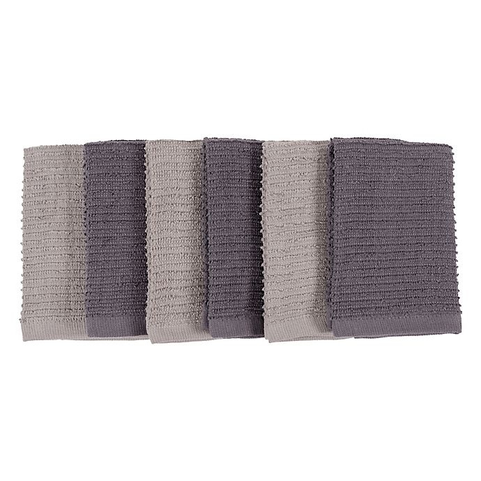 slide 3 of 3, Simply Essential Bar Mop Dish Cloths - Grey, 6 ct