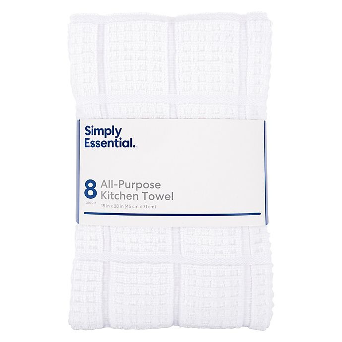 slide 2 of 2, Simply Essential All Purpose Kitchen Towels - White, 8 ct