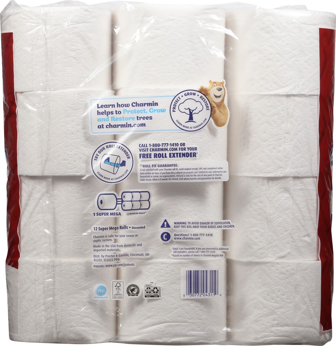 slide 8 of 9, Charmin Ultra Strong 2-Ply Super Mega Bathroom Tissue Super Mega 12 ea, 12=72 rolls