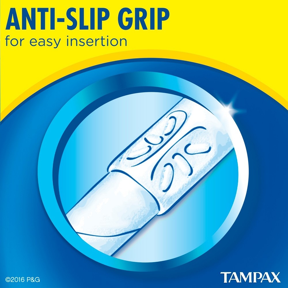 slide 8 of 11, Tampax Anti-Slip Grip Cardboard Applicator Super Plus Absorbency Tampons, 40 ct
