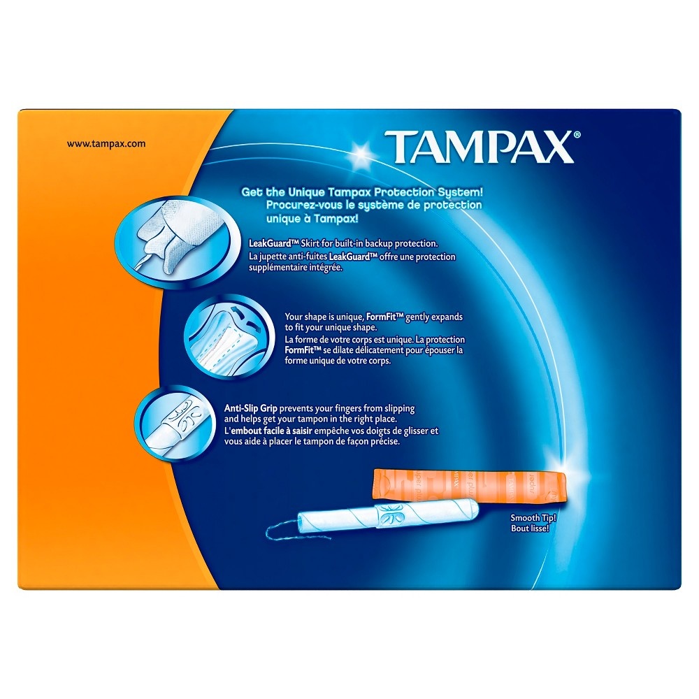 slide 9 of 11, Tampax Anti-Slip Grip Cardboard Applicator Super Plus Absorbency Tampons, 40 ct