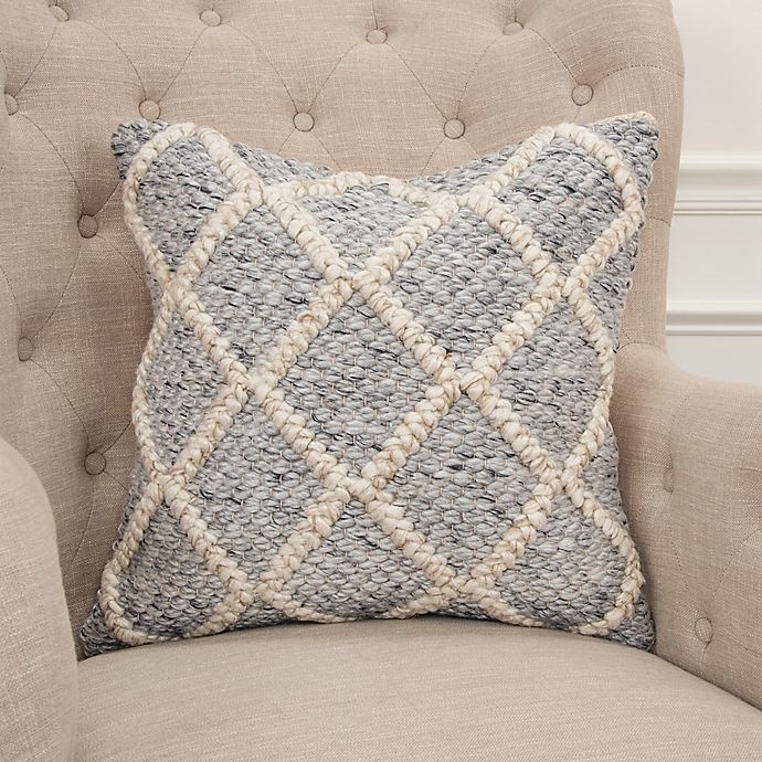 slide 5 of 5, Rizzy Home Chunky Woven Square Throw Pillow - Beige/Grey, 1 ct