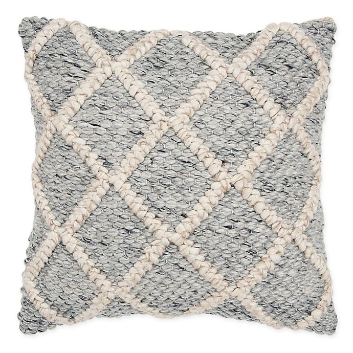 slide 1 of 5, Rizzy Home Chunky Woven Square Throw Pillow - Beige/Grey, 1 ct