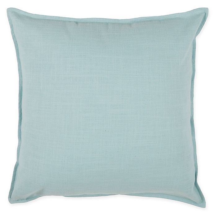 slide 1 of 3, Rizzy Home Flanged Square Indoor/Outdoor Throw Pillow - Aqua, 1 ct