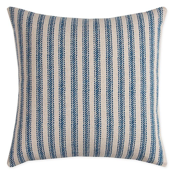 slide 1 of 2, Rizzy Home Ticking Chevron Square Throw PIllow - Natural/Indigo, 1 ct