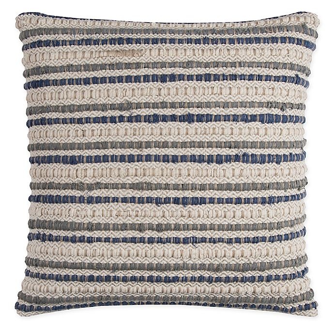 slide 1 of 1, Rizzy Home Textured Stripe Square Throw Pillow - Blue/Ivory, 1 ct