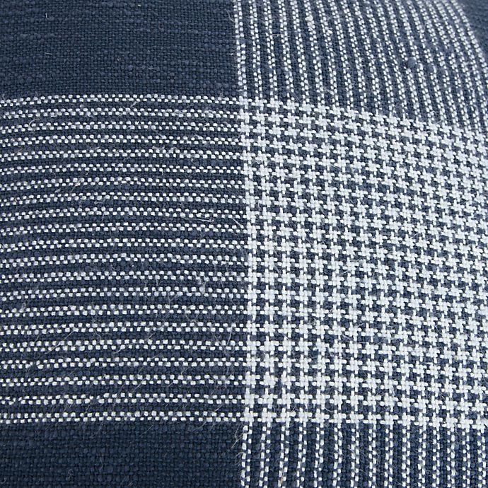 slide 3 of 5, Rizzy Home Woven Plaid Square Throw Pillow - Indigo/White, 1 ct