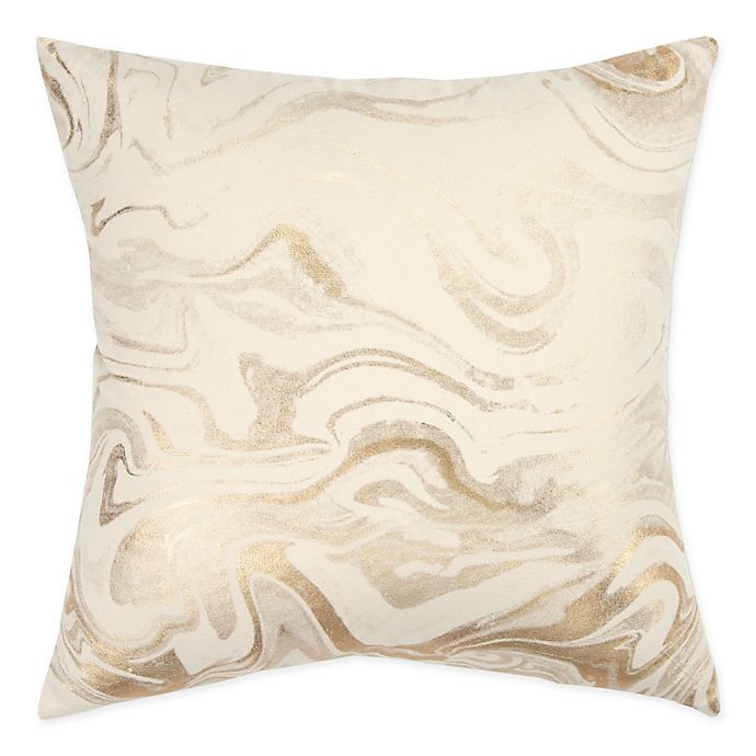 slide 1 of 4, Rizzy Home Abstract Square Throw Pillow - Ivory/Gold, 20 in