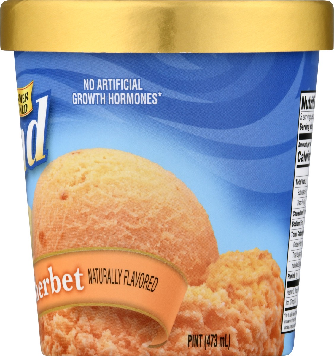 slide 8 of 9, Hiland Dairy Orange Sherbet Ice Cream 1 pt, 1 pint