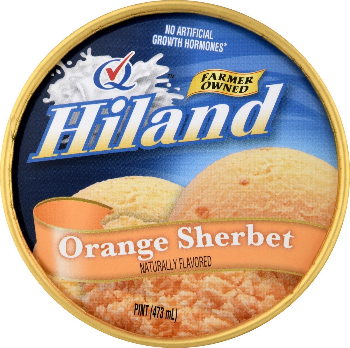 slide 3 of 9, Hiland Dairy Orange Sherbet Ice Cream 1 pt, 1 pint