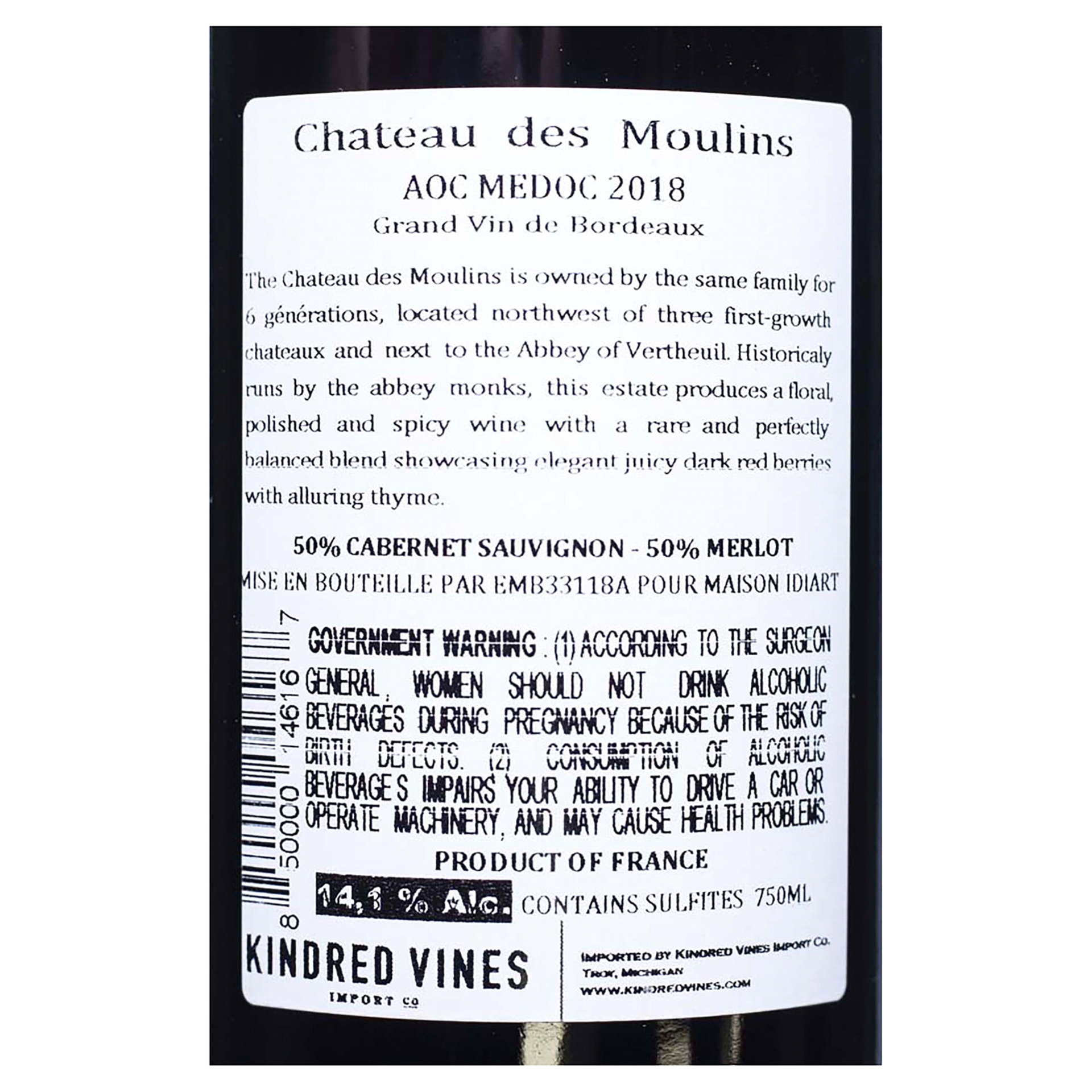 slide 5 of 5, Chateau Des Moulins Red 750 Ml, 750 ml
