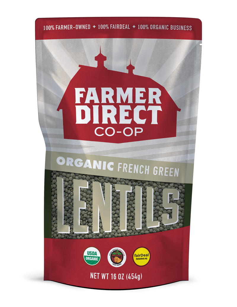 slide 1 of 1, Farmers' Direct Coop Lentils French Green Fair Deal Organic, 16 oz